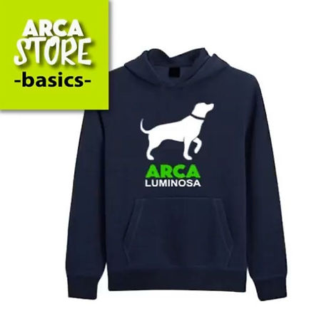Buzo básico azul marino con logo de Arca Luminosa