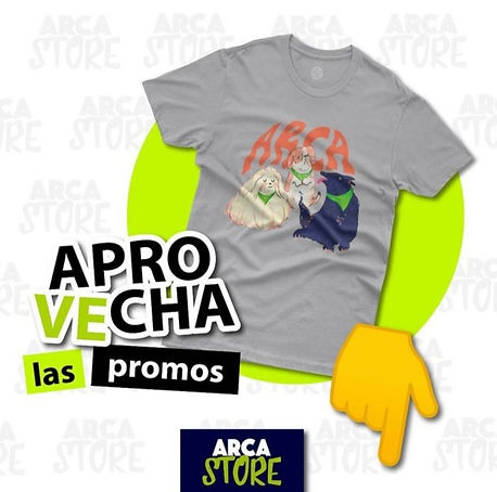 Camiseta gris reciclable con arte ilustrado Arca