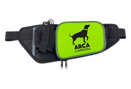 Canguro (riñonera) negro con logo de Arca Luminosa