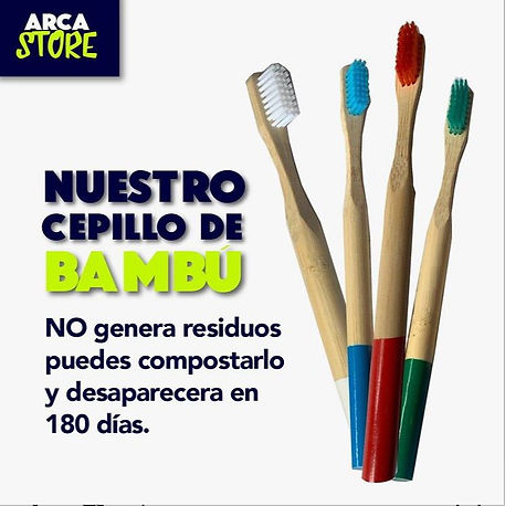 Cepillo de dientes de bambú en varios colores