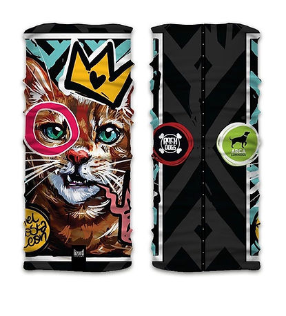 Cuello multiusos con diseño de gato ilustrado